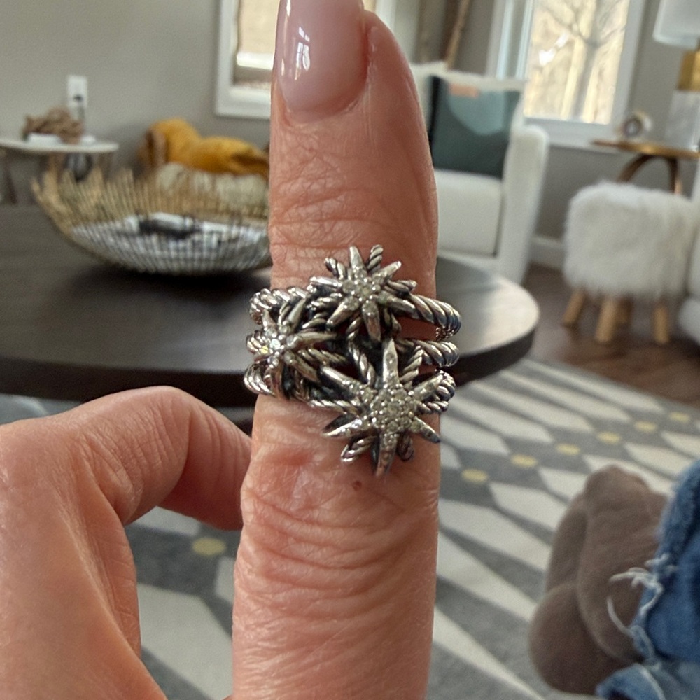 David Yurman Starburst Cluster Ring size 6